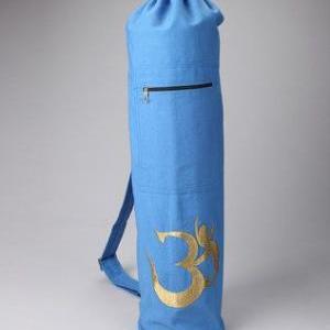 Shimmering Om Yoga Mat Bag In Blue