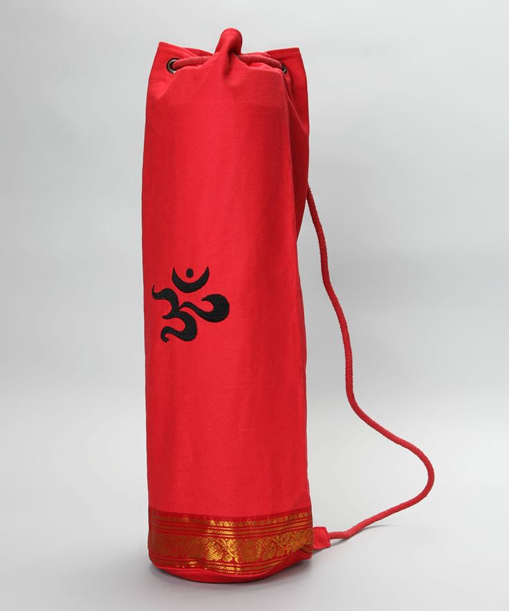 Saree Trimmed Yoga Mat Bag In Red