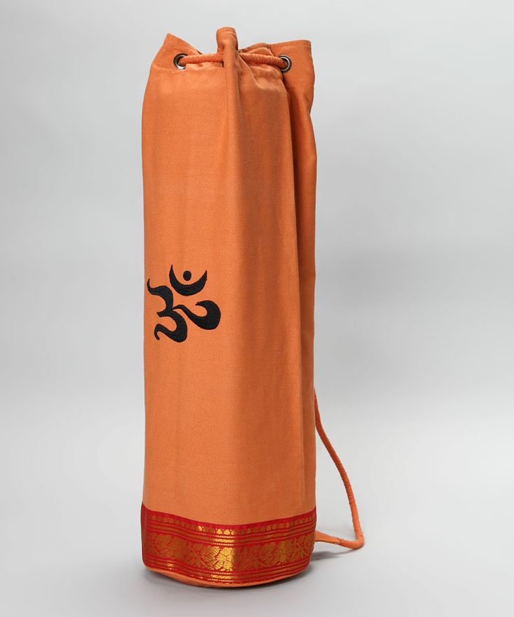 Saree Trimmed Yoga Mat Bag In Orange